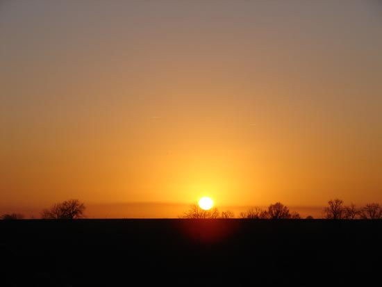 Coucher de soleil sur le plateau